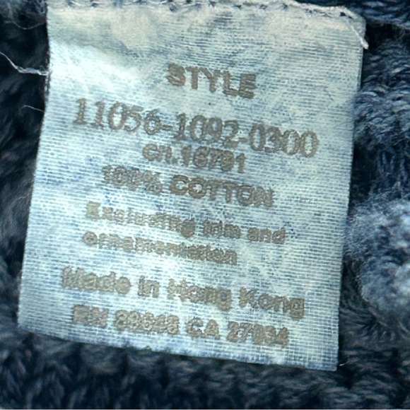 BLUE WILLI'S New Indigo Dyed Duster CARDIGAN SWEATER S Cable Knit Chunky Artsy - Picture 16 of 16